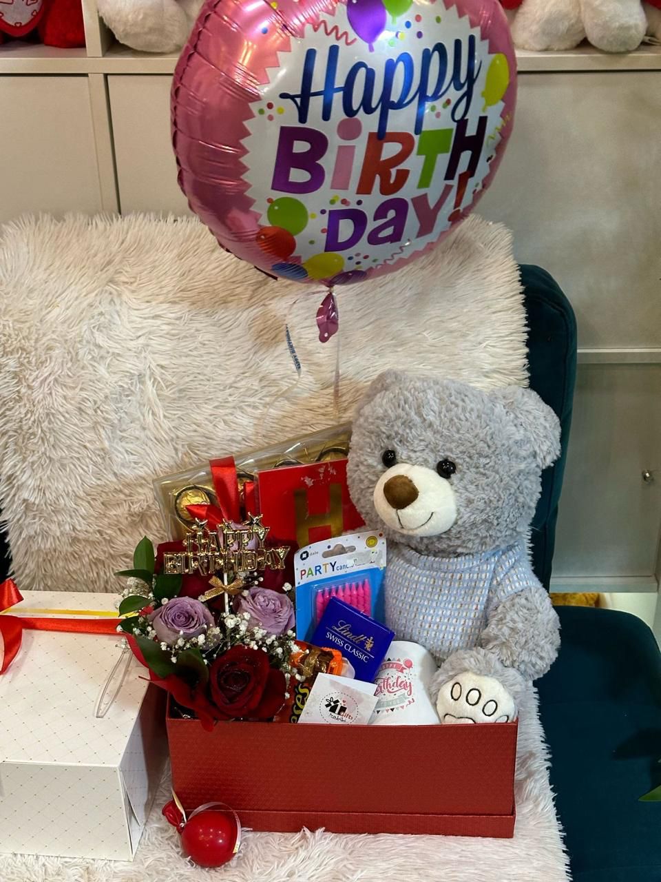 Birthday Surprise Hamper with Teddy & Balloon