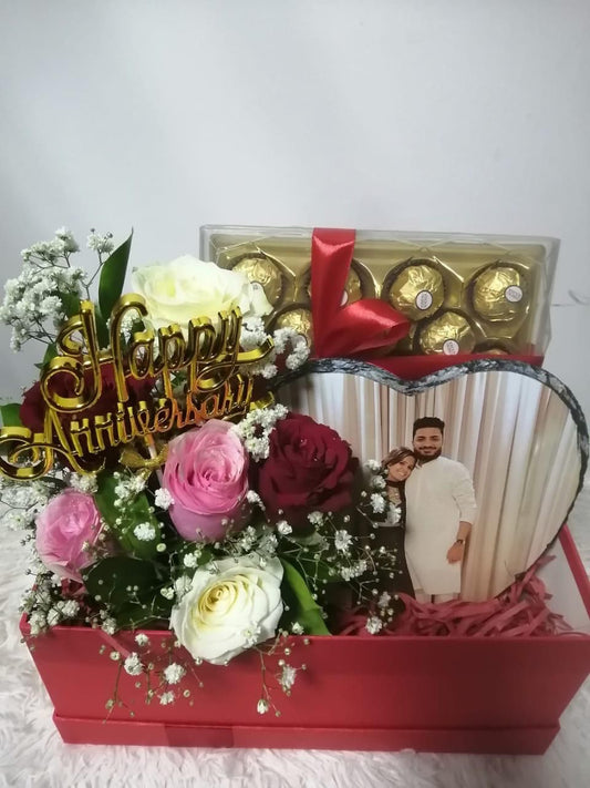 Anniversary Love Box with Ferrero & Personalized Photo Frame